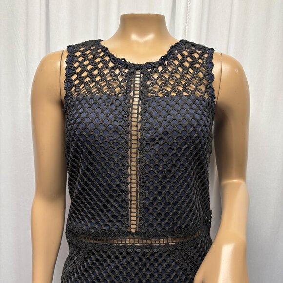 Romeo and Juliet Couture Black Mesh Lace Midi Dress Womens Size Medium NEW - Picture 4 of 10